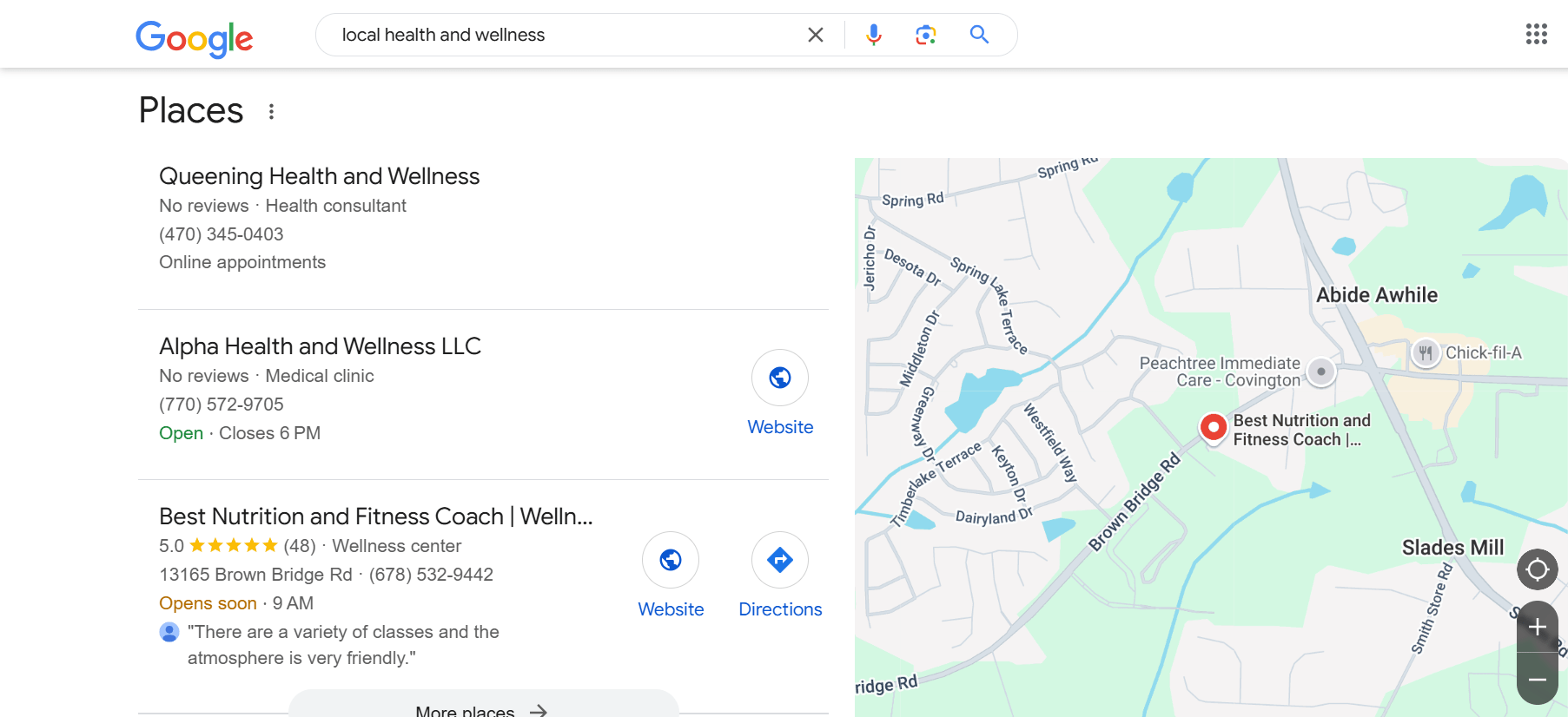 health-and-wellness-business-in-google-map-pack